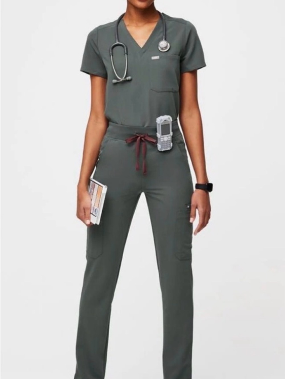 Figs Bonsai Women’s Yola Straight-Leg Scrub Pants Large Petite